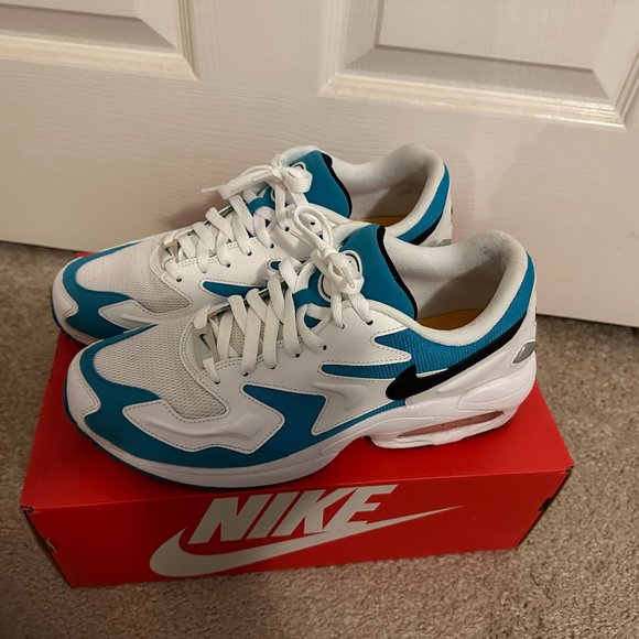 Nike Air Max 2 Light OG Blue Lagoon Sneakers White/Blue Men's size 10.5 - Picture 1 of 8